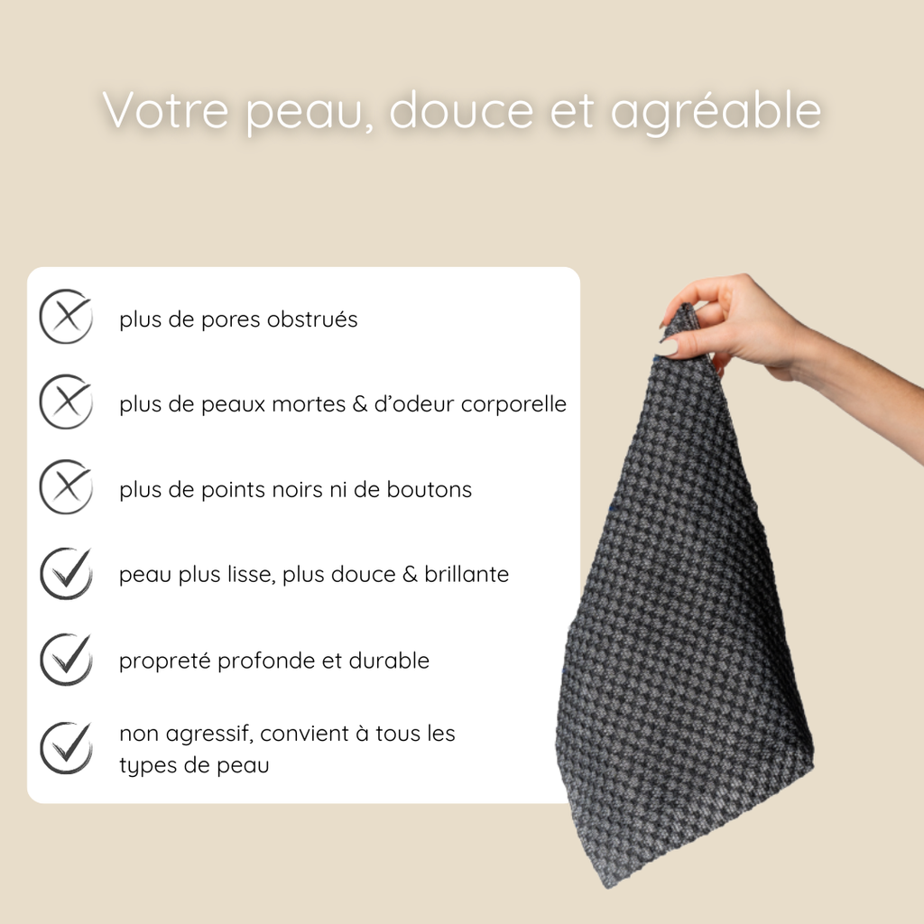 SERVIETTE DE DOUCHE EXFOLIANTE SÉLÈNE
