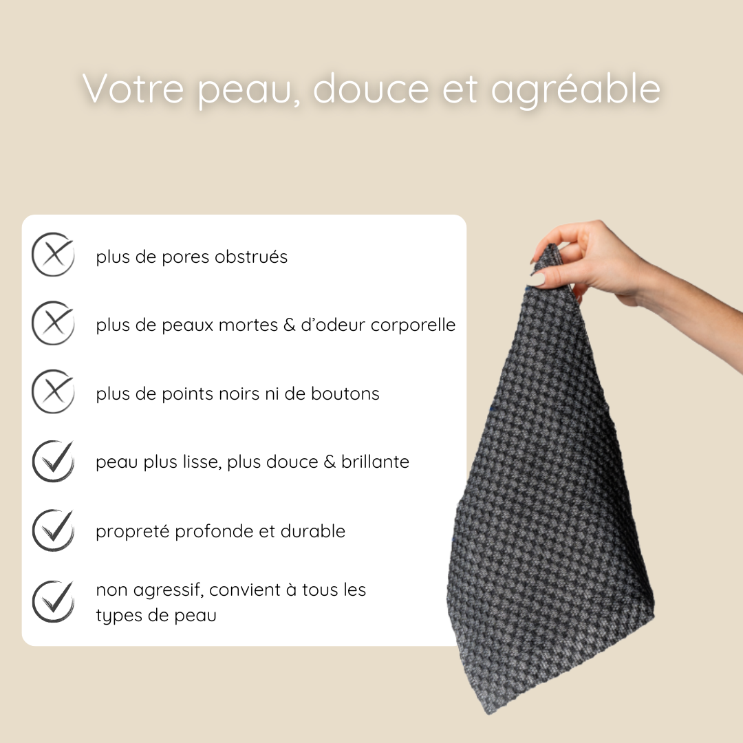 SERVIETTE DE DOUCHE EXFOLIANTE SÉLÈNE